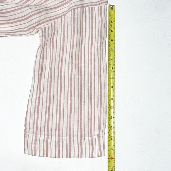 Rachel Zoe 100% LINEN Woman Stripe Top Shirt Size S - Picture 10 of 11